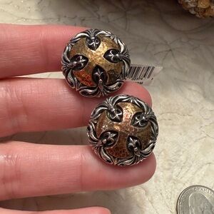 Scott Kay Sterling Silver and Hammered Brass Cuff links